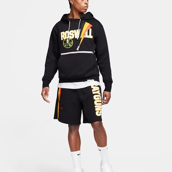 Nike Roswell Rayguns Basketball Hoodie Black Team CV1933-010 Black Gold Orange - Picture 4 of 16